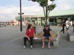 Peter & Tom, (and Tachi & Jimbo) at a rest stop on the road back to Tokyo