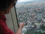 Peter views Tokyo from the 45th floor of the Tokyo Metropolitan Government Building.